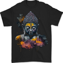 Buddha Watercolour Mens T-Shirt 100% Cotton BLACK