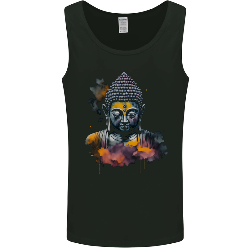 Buddha Watercolour Mens Vest Tank Top Black