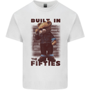 Built in the 50s Funny Teddy Boy Born Sixties Mens Cotton T-Shirt Tee Top White