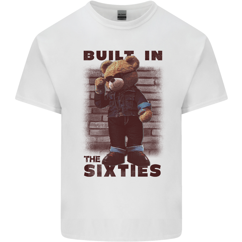 Built in the 60s Funny Teddy Boy Born Fifties Mens Cotton T-Shirt Tee Top White