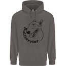 Bull Terrier Dog With Text Mens 80% Cotton Hoodie Charcoal