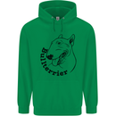 Bull Terrier Dog With Text Mens 80% Cotton Hoodie Irish Green