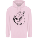 Bull Terrier Dog With Text Mens 80% Cotton Hoodie Light Pink