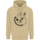 Bull Terrier Dog With Text Mens 80% Cotton Hoodie Sand