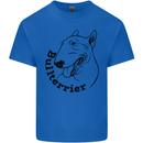 Bull Terrier Dog With Text Mens Cotton T-Shirt Tee Top Royal Blue