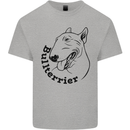 Bull Terrier Dog With Text Mens Cotton T-Shirt Tee Top Sports Grey