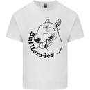 Bull Terrier Dog With Text Mens Cotton T-Shirt Tee Top White