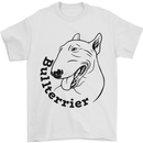 Bull Terrier Dog With Text Mens T-Shirt 100% Cotton White