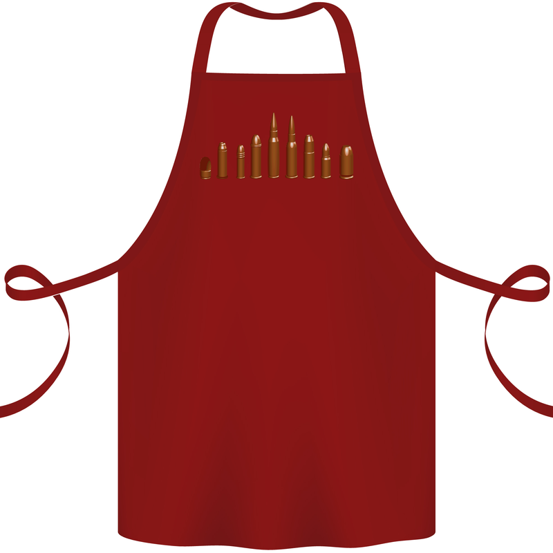 Bullets Hunting Army Military Sniper Soldier Para Cotton Apron 100% Organic Maroon
