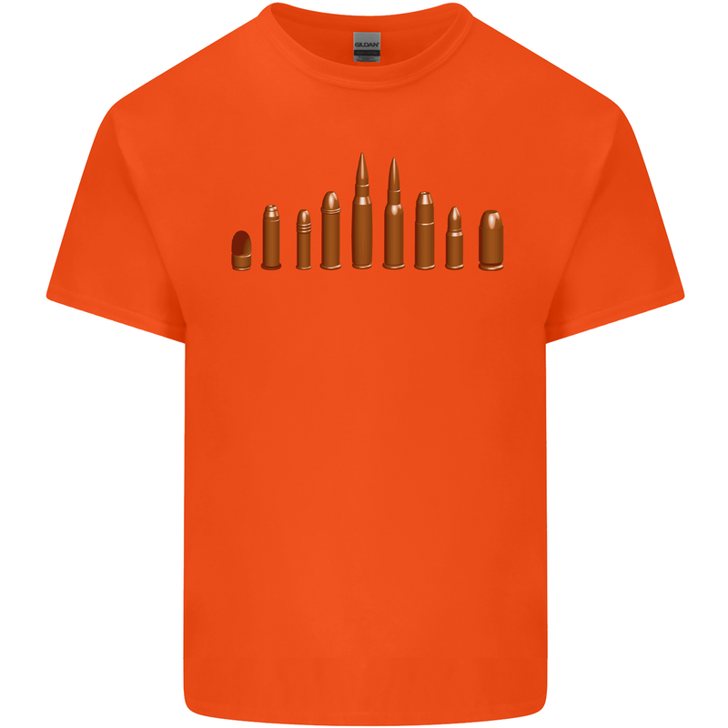 Bullets Hunting Army Military Sniper Soldier Para Mens Cotton T-Shirt Tee Top Orange