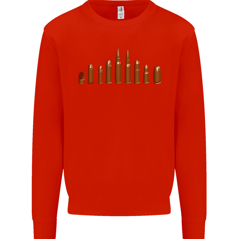 Bullets Hunting Army Military Sniper Soldier Para Mens Sweatshirt Jumper Bright Red