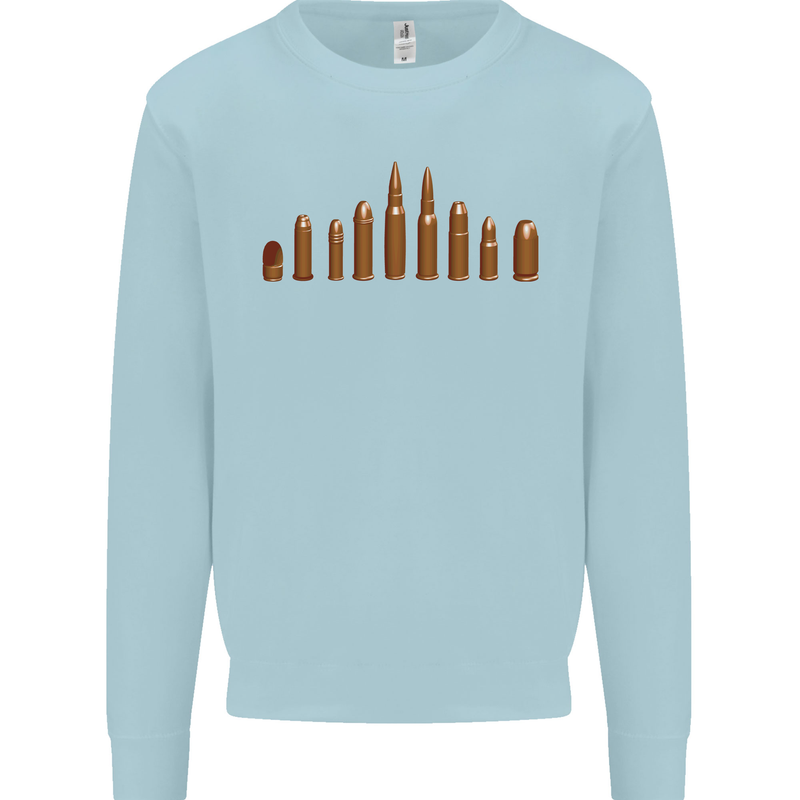 Bullets Hunting Army Military Sniper Soldier Para Mens Sweatshirt Jumper Light Blue