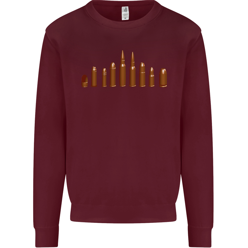 Bullets Hunting Army Military Sniper Soldier Para Mens Sweatshirt Jumper Maroon