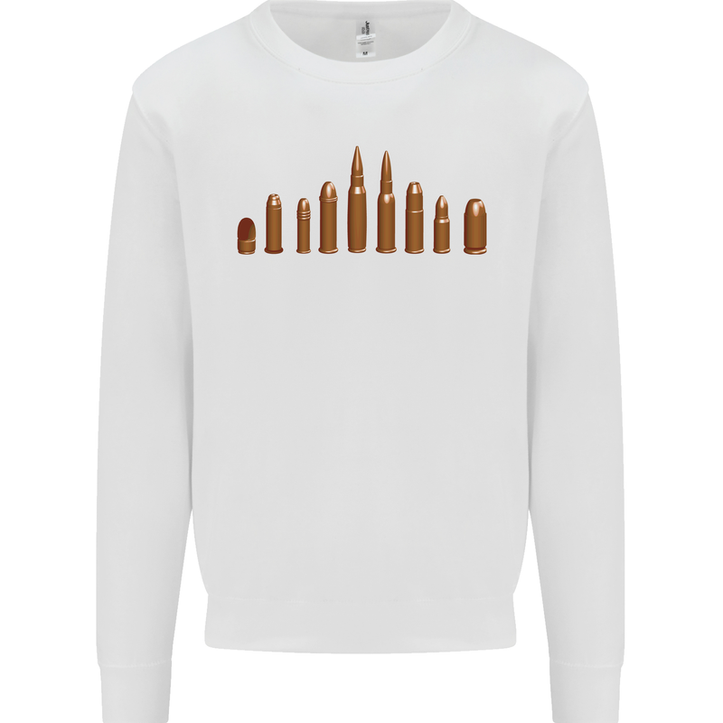 Bullets Hunting Army Military Sniper Soldier Para Mens Sweatshirt Jumper White
