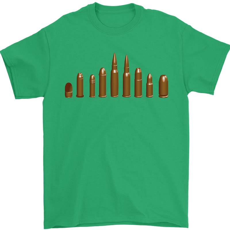 Bullets Hunting Army Military Sniper Soldier Para Mens T-Shirt 100% Cotton Irish Green