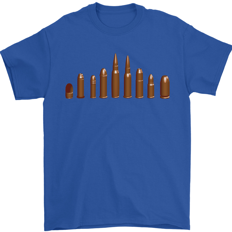 Bullets Hunting Army Military Sniper Soldier Para Mens T-Shirt 100% Cotton Royal Blue