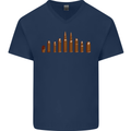 Bullets Hunting Army Military Sniper Soldier Para Mens V-Neck Cotton T-Shirt Navy Blue