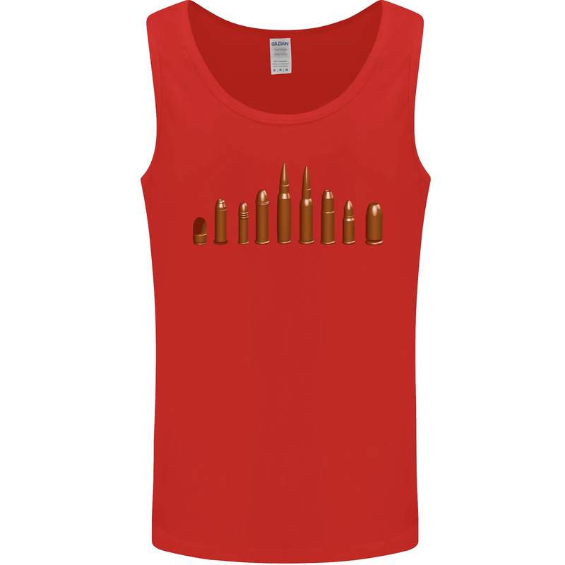 Bullets Hunting Army Military Sniper Soldier Para Mens Vest Tank Top Red