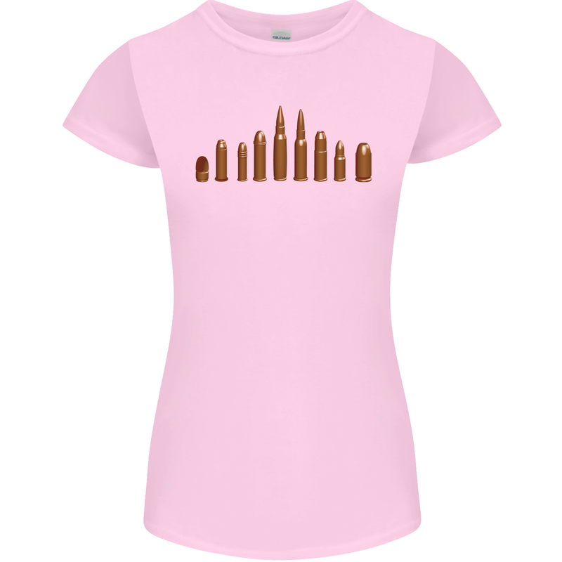 Bullets Hunting Army Military Sniper Soldier Para Womens Petite Cut T-Shirt Light Pink