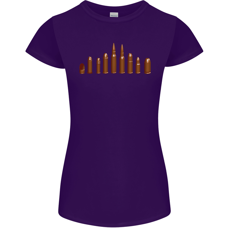 Bullets Hunting Army Military Sniper Soldier Para Womens Petite Cut T-Shirt Purple
