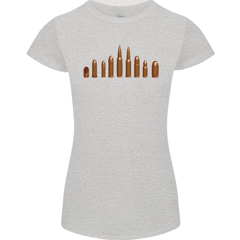 Bullets Hunting Army Military Sniper Soldier Para Womens Petite Cut T-Shirt Sports Grey