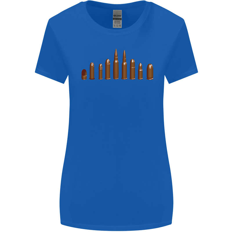Bullets Hunting Army Military Sniper Soldier Para Womens Wider Cut T-Shirt Royal Blue