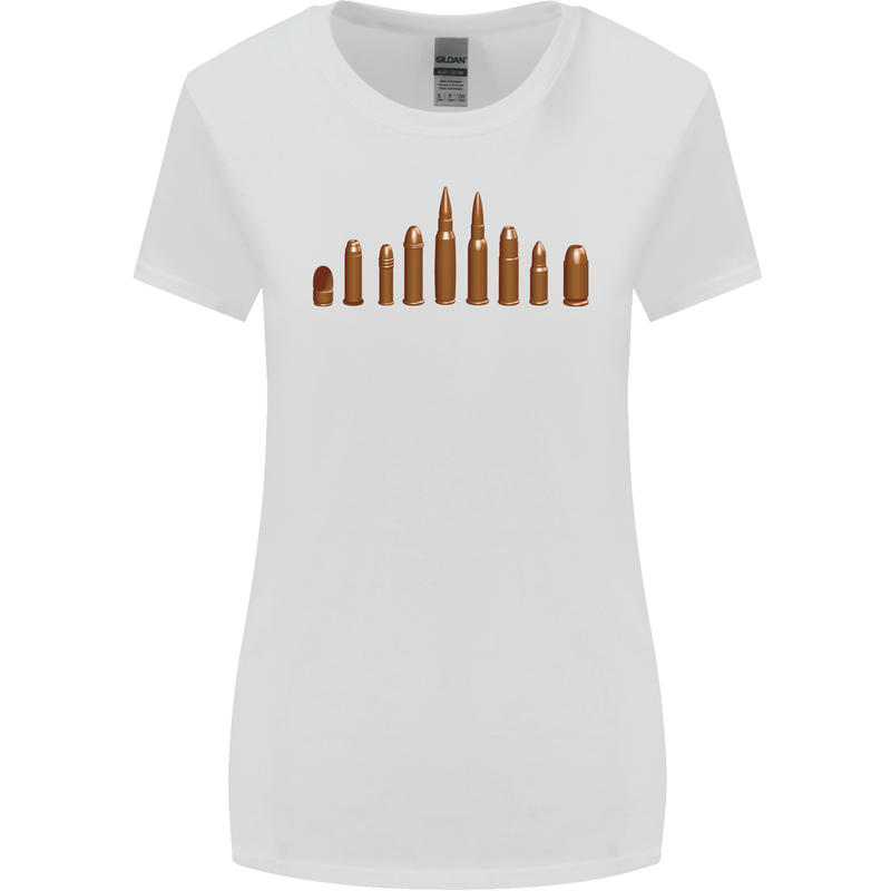 Bullets Hunting Army Military Sniper Soldier Para Womens Wider Cut T-Shirt White