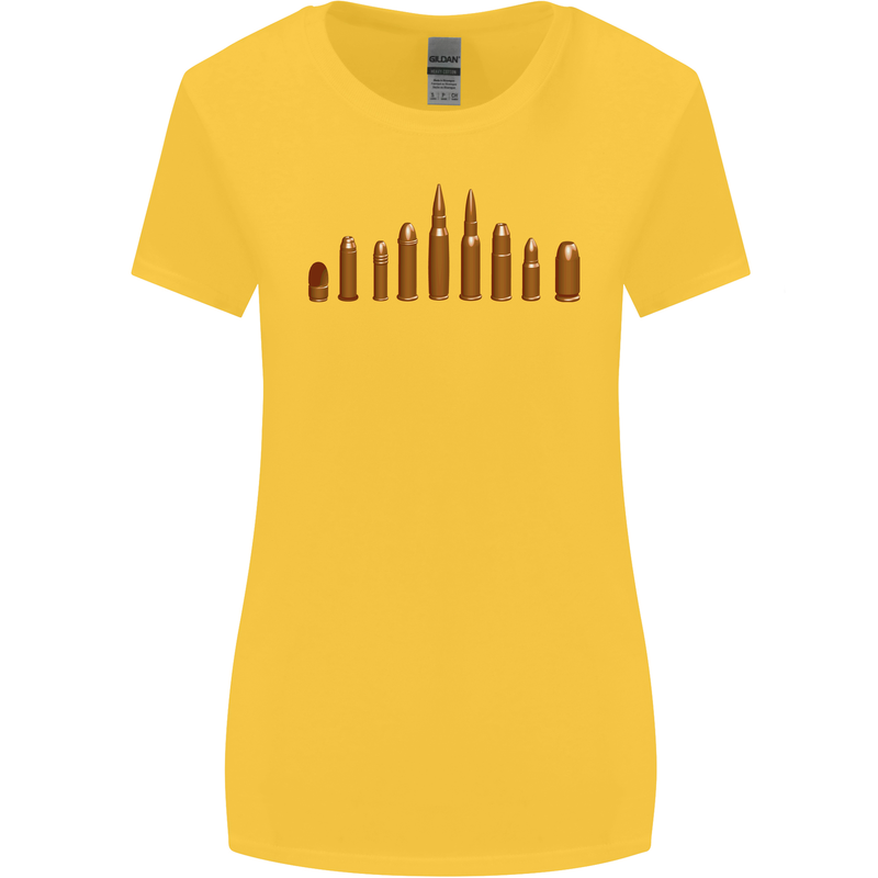 Bullets Hunting Army Military Sniper Soldier Para Womens Wider Cut T-Shirt Yellow
