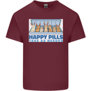 Bunny Rabbit Happy Pills Antidepressant Mens Cotton T-Shirt Tee Top Maroon