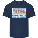 Bunny Rabbit Happy Pills Antidepressant Mens Cotton T-Shirt Tee Top Navy Blue
