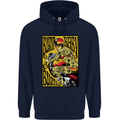 Burn Baby Burn Female Biker Motorcycle Childrens Kids Hoodie Navy Blue