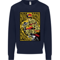 Burn Baby Burn Female Biker Motorcycle Kids Sweatshirt Jumper Navy Blue