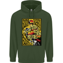 Burn Baby Burn Female Biker Motorcycle Mens 80% Cotton Hoodie Forest Green