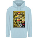 Burn Baby Burn Female Biker Motorcycle Mens 80% Cotton Hoodie Light Blue