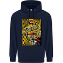 Burn Baby Burn Female Biker Motorcycle Mens 80% Cotton Hoodie Navy Blue