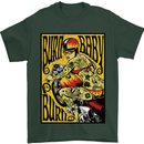 Burn Baby Burn Female Biker Motorcycle Mens T-Shirt 100% Cotton Forest Green