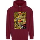 Burn Baby Burn Lady Biker Motorcycle Motorbike Childrens Kids Hoodie Maroon