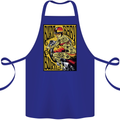 Burn Baby Burn Lady Biker Motorcycle Motorbike Cotton Apron 100% Organic Royal Blue