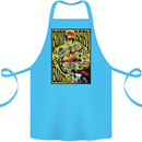 Burn Baby Burn Lady Biker Motorcycle Motorbike Cotton Apron 100% Organic Turquoise