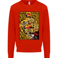 Burn Baby Burn Lady Biker Motorcycle Motorbike Kids Sweatshirt Jumper Bright Red