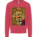 Burn Baby Burn Lady Biker Motorcycle Motorbike Kids Sweatshirt Jumper Heliconia