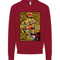 Burn Baby Burn Lady Biker Motorcycle Motorbike Kids Sweatshirt Jumper Red