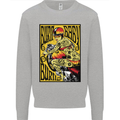 Burn Baby Burn Lady Biker Motorcycle Motorbike Kids Sweatshirt Jumper Sports Grey