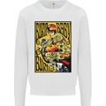 Burn Baby Burn Lady Biker Motorcycle Motorbike Kids Sweatshirt Jumper White