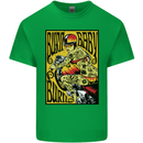 Burn Baby Burn Lady Biker Motorcycle Motorbike Kids T-Shirt Childrens Irish Green