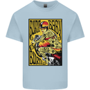 Burn Baby Burn Lady Biker Motorcycle Motorbike Kids T-Shirt Childrens Light Blue