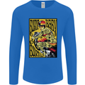 Burn Baby Burn Lady Biker Motorcycle Motorbike Mens Long Sleeve T-Shirt Royal Blue