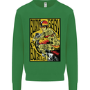 Burn Baby Burn Lady Biker Motorcycle Motorbike Mens Sweatshirt Jumper Irish Green