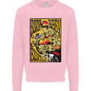 Burn Baby Burn Lady Biker Motorcycle Motorbike Mens Sweatshirt Jumper Light Pink