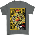Burn Baby Burn Lady Biker Motorcycle Motorbike Mens T-Shirt 100% Cotton Charcoal